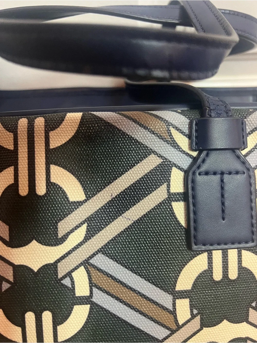 Tory Burch Gemini Link Medallion Ribbon Logo-Print Tote
